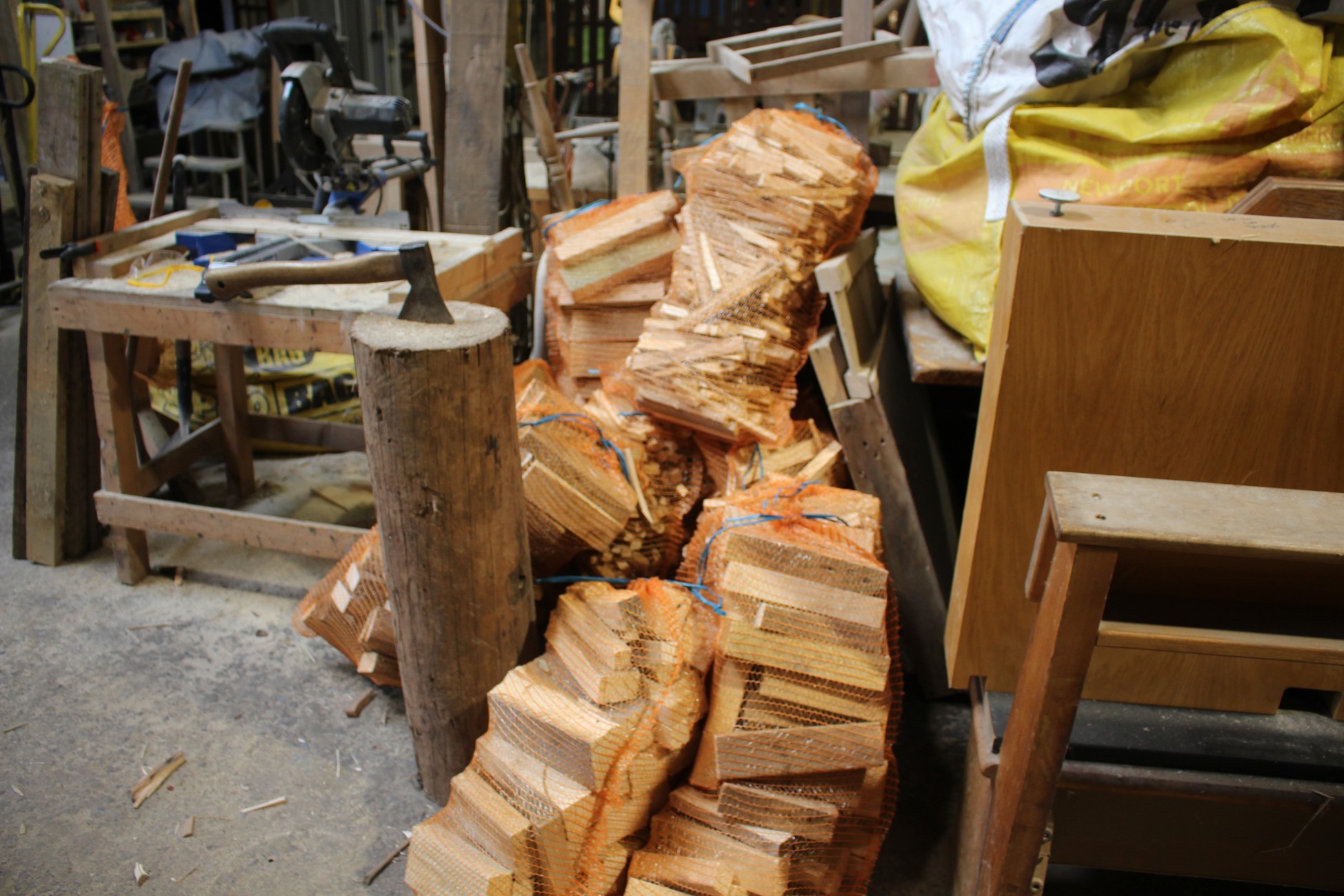 Large bags of firewood